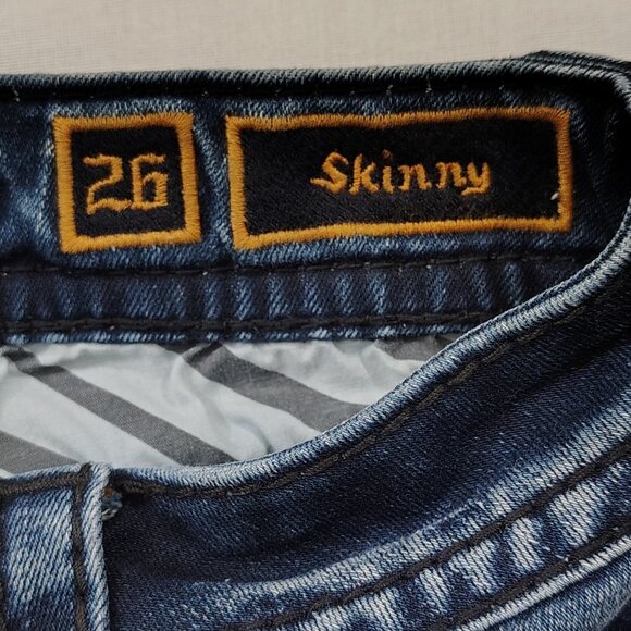 Rock Revival Anabela Skinny Jeans Womens Size 26 Low Rise Stretch Blue Denim - Picture 8 of 16